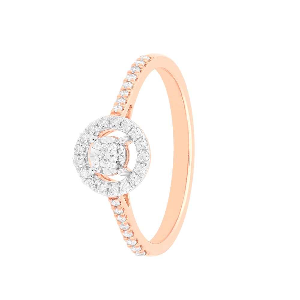 Sparkling Rose Gold and Diamond Cocktail Finger Ring-Rings-ORG24A51