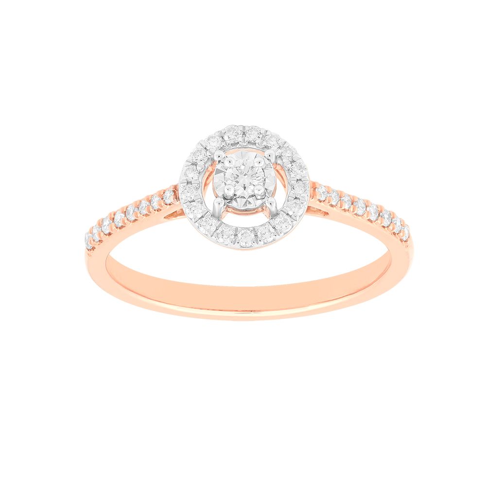 Sparkling Rose Gold and Diamond Cocktail Finger Ring-Rings-ORG24A51