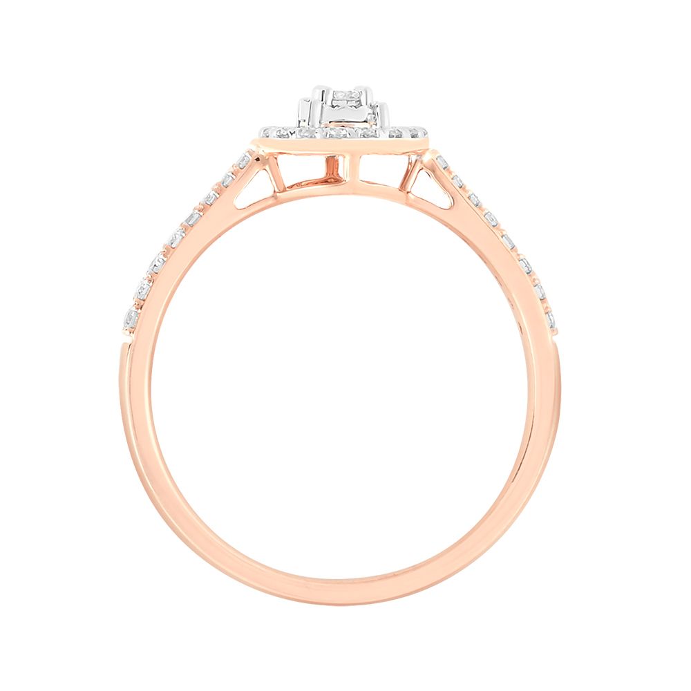 Sparkling Rose Gold and Diamond Cocktail Finger Ring-Rings-ORG24A51