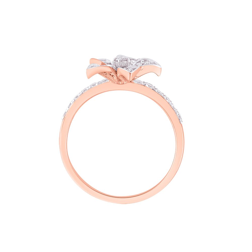 Contemporary Floral Diamond Finger Ring-Rings-ORG24A77