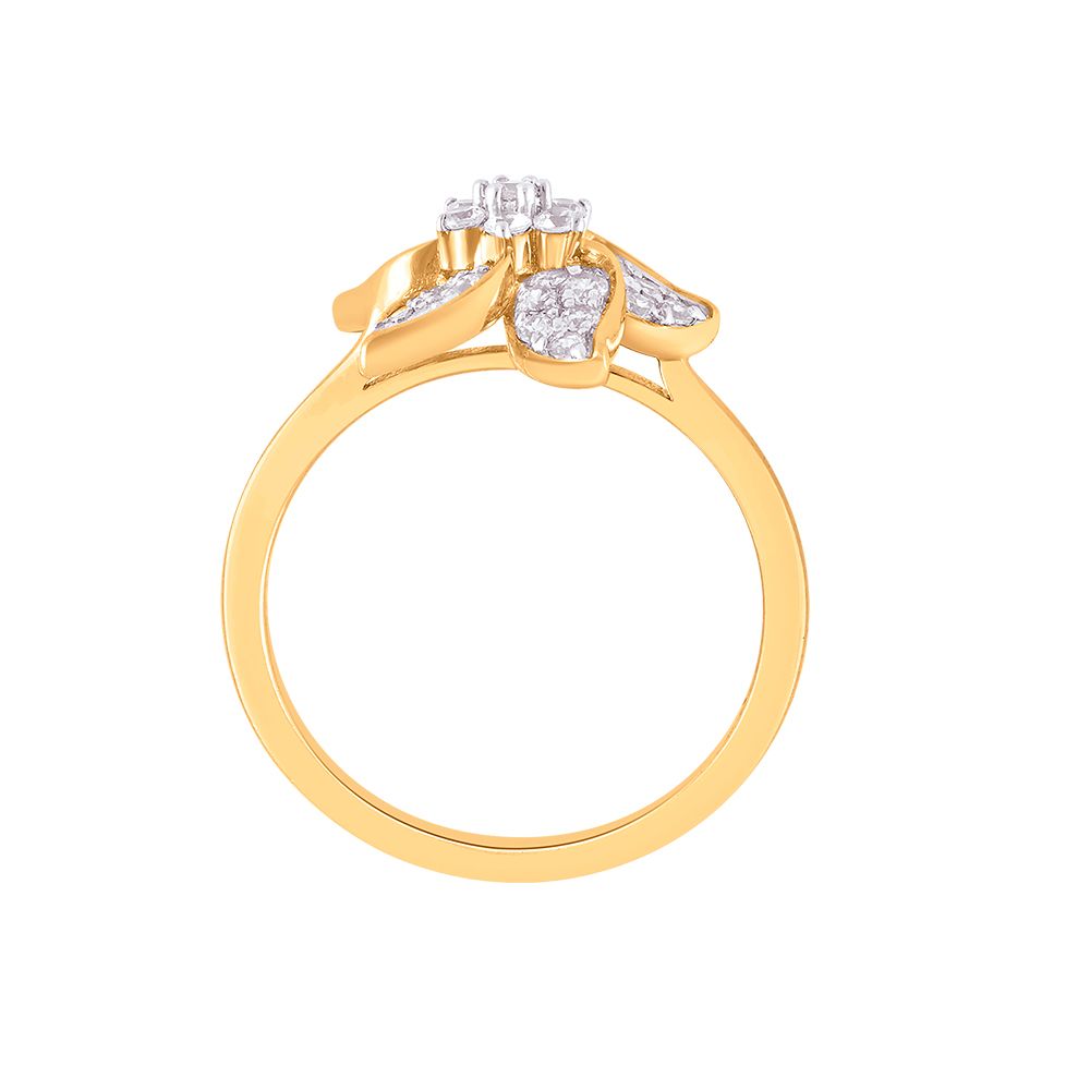 Glimmering Floral Diamond Finger Ring-Rings-ORG24A78