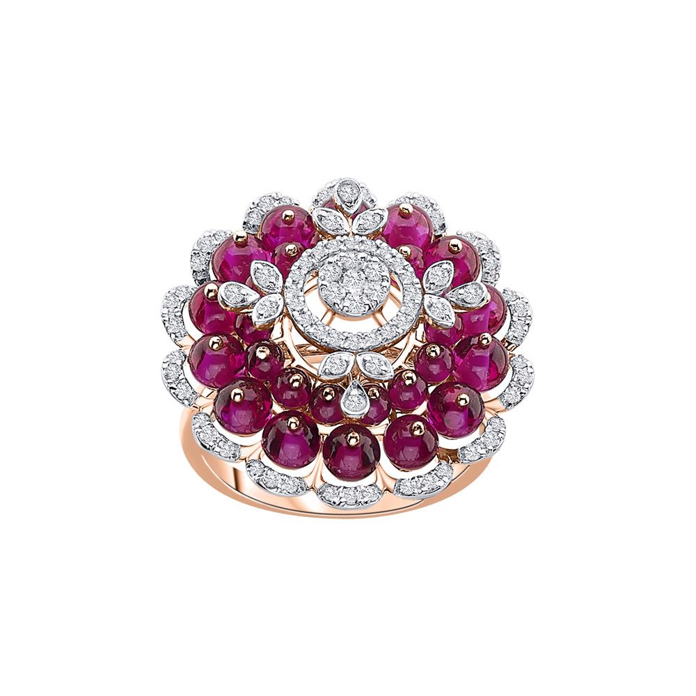 Vibrant Floral Diamond Pendant Set-Diamond-OBX24002-D437X0B