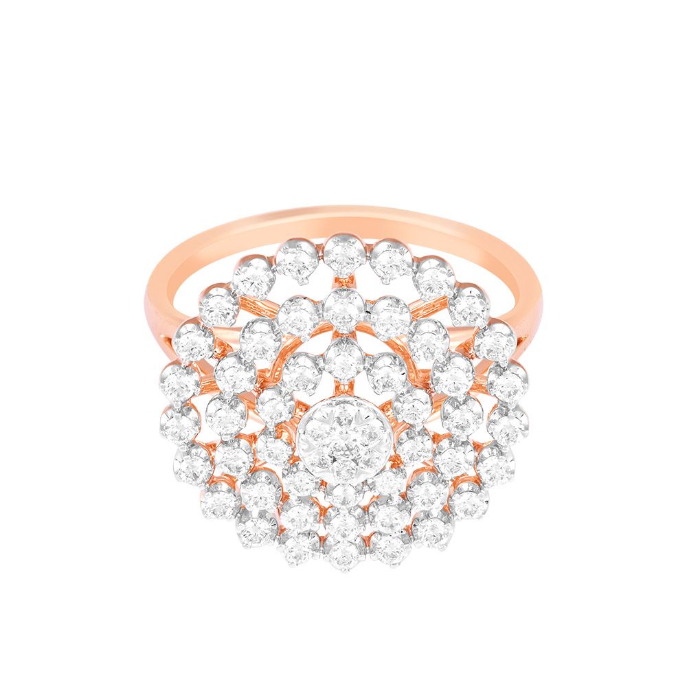 Attractive Round Design Diamond Finger Ring-Rings-ORG24E49