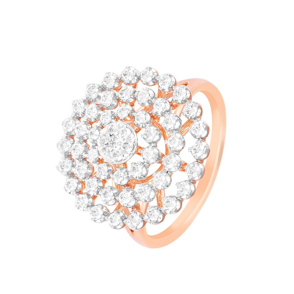 Attractive Round Design Diamond Finger Ring-Rings-ORG24E49