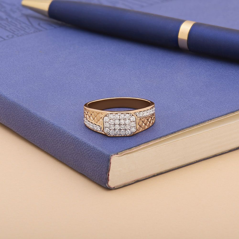 Sparkling Mens Diamond Ring-Rings-ORG24K01