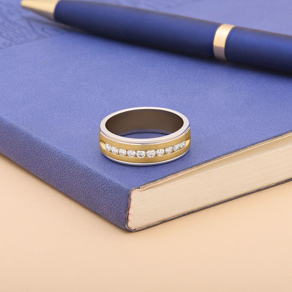 Stunning Mens Diamond Finger Ring-Rings-ORG24K02