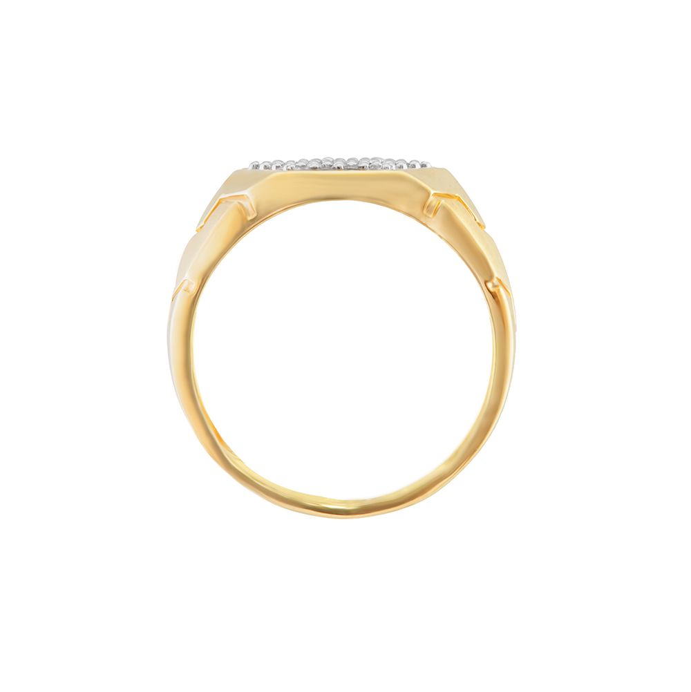 Diamond Patterned Diamond Mens Ring-Rings-ORG24K04
