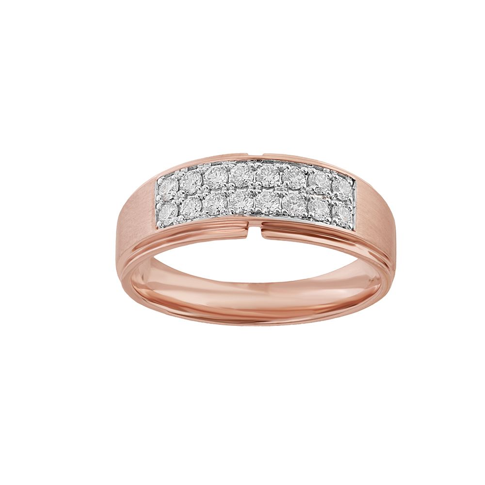 Sophisticated 18Kt Rose Gold Mens Finger Ring-Rings-ORG24K06