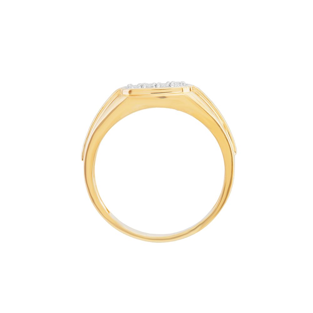 Brilliant 18Kt Yellow Gold Mens Finger Ring-Rings-ORG24K08