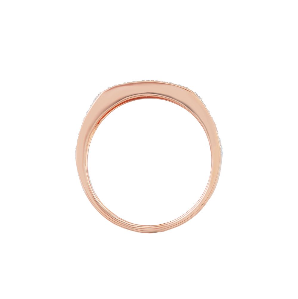 Glossy Diamond Studded Everyday Mens Finger Ring-Rings-ORG24K10