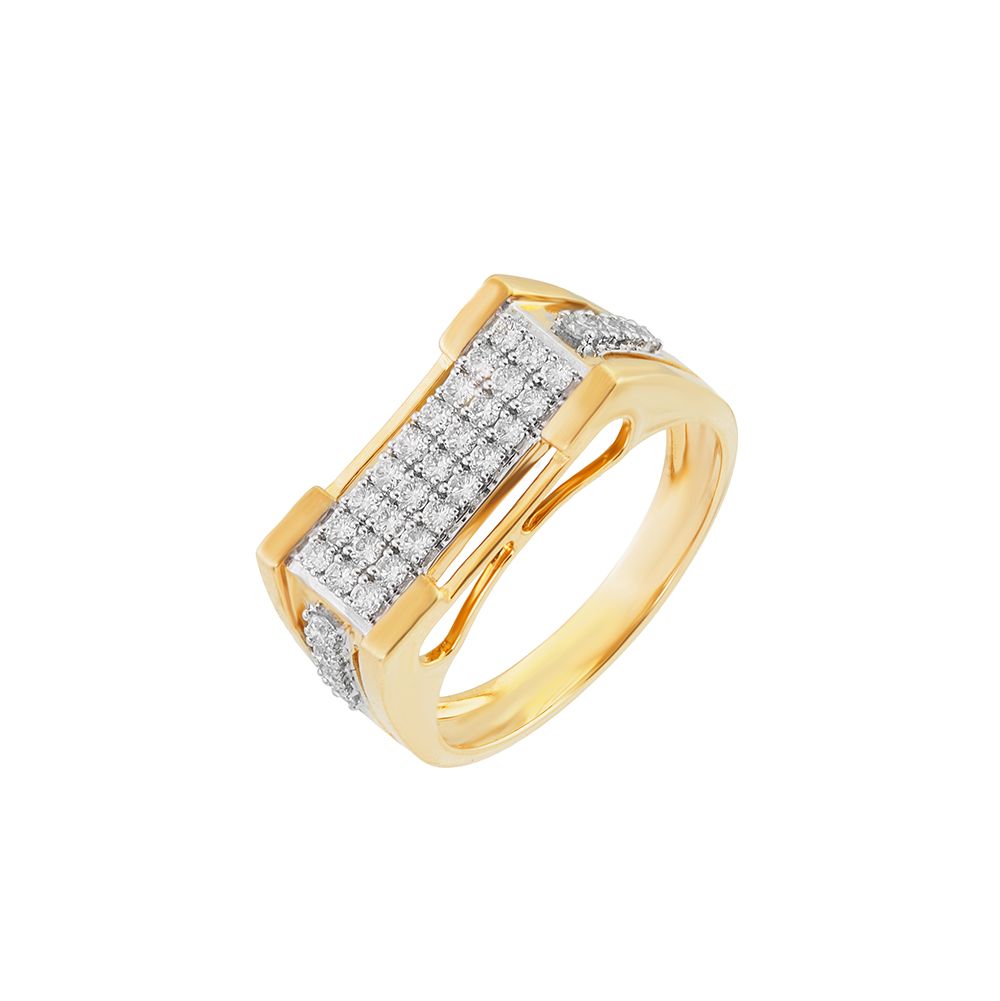 Radiant Diamond Studded Mens Finger Ring-Rings-ORG24K12