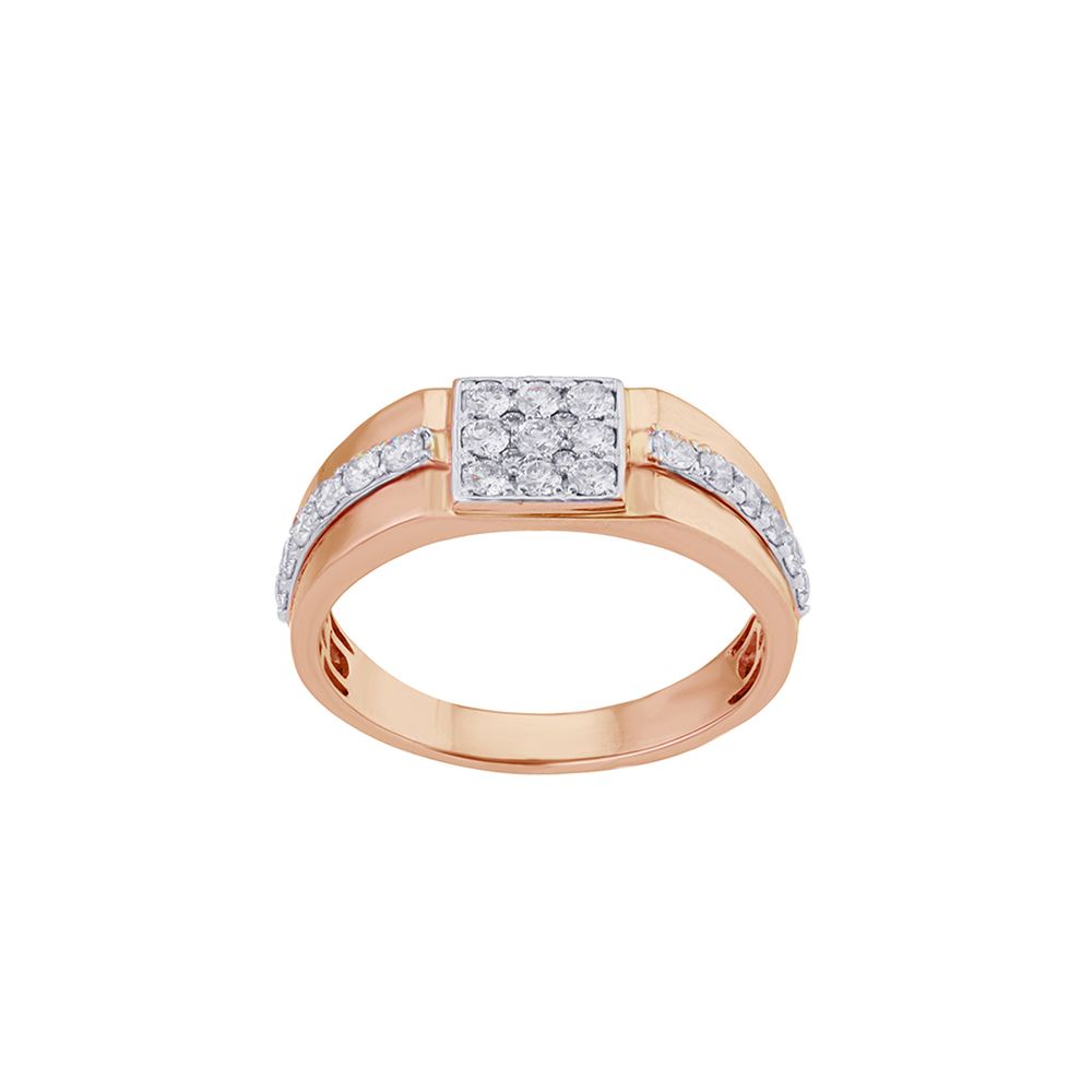 Alluring 9-stone Diamond Mens Finger Ring-Rings-ORG24K14