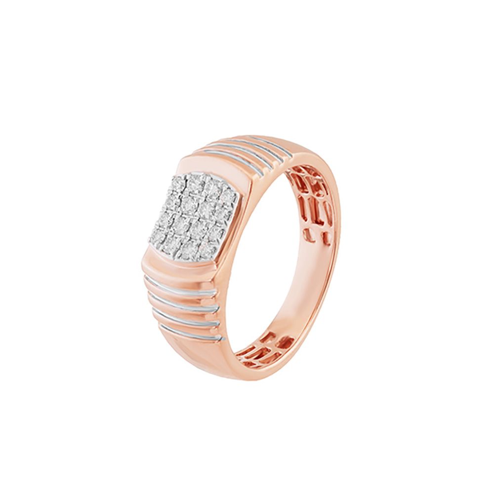 Textured Mens Diamond Finger Ring-Rings-ORG24K15