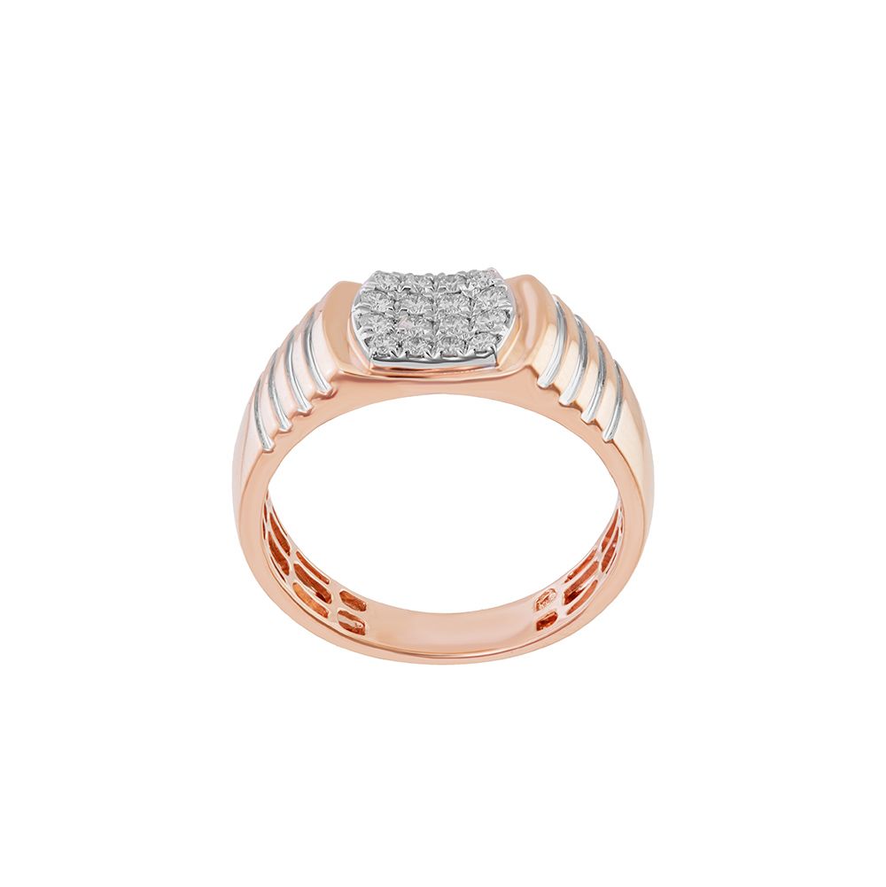 Textured Mens Diamond Finger Ring-Rings-ORG24K15