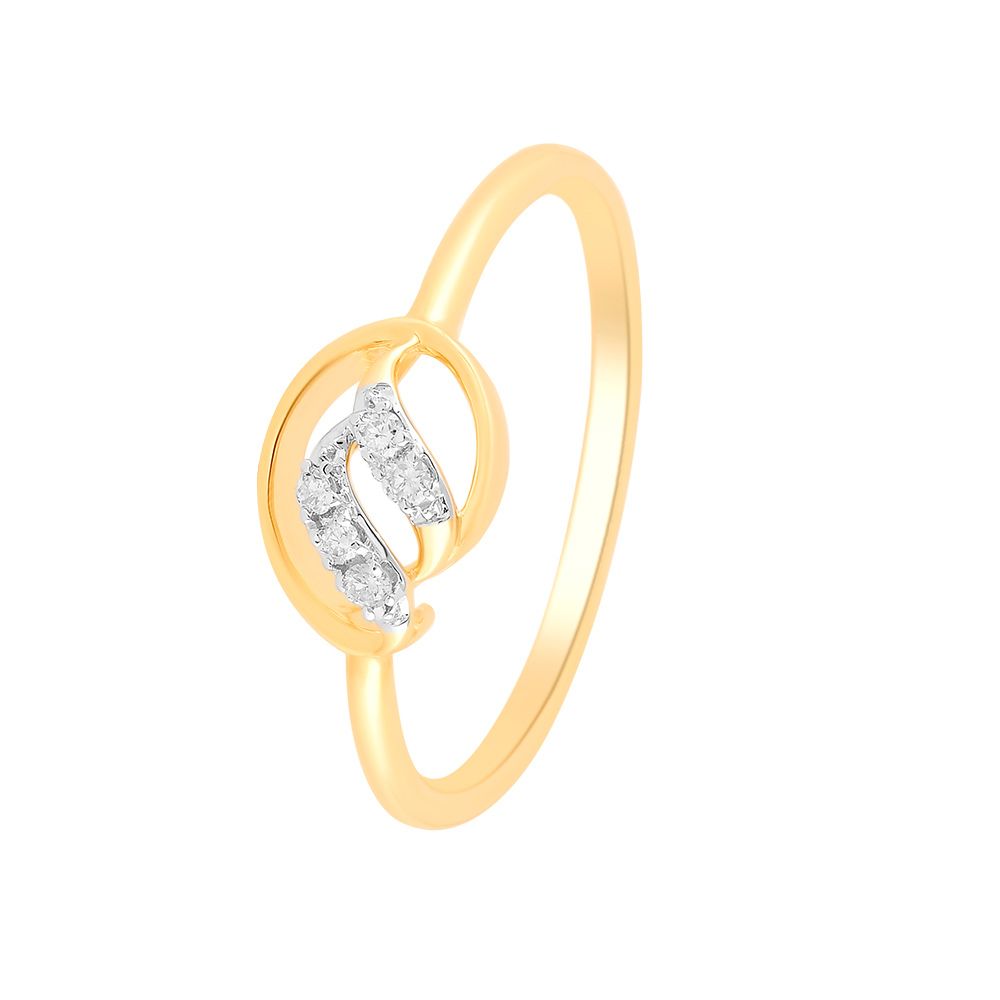 Subtle Yellow Gold and Diamond Finger Ring-Rings-ORG24K17