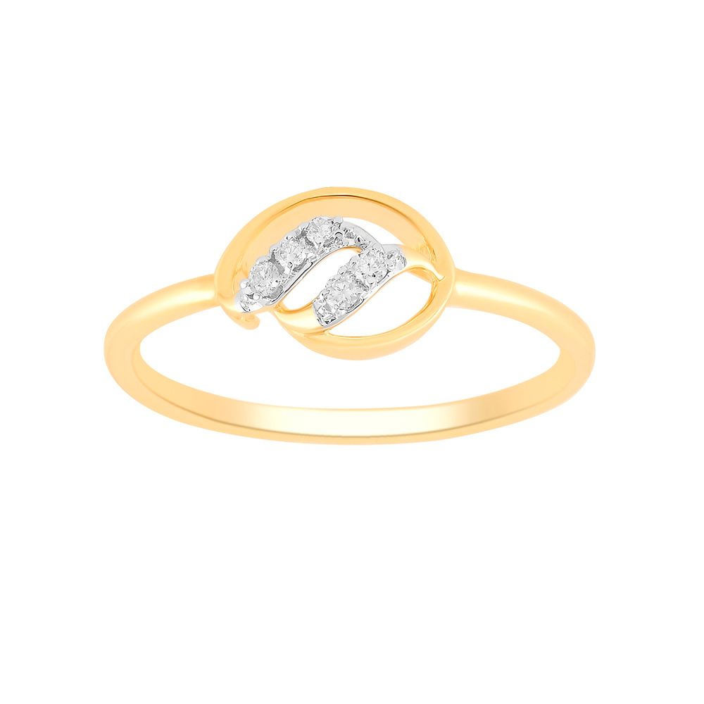 Subtle Yellow Gold and Diamond Finger Ring-Rings-ORG24K17