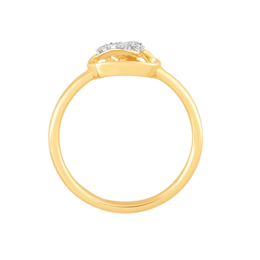 Subtle Yellow Gold and Diamond Finger Ring-Rings-ORG24K17