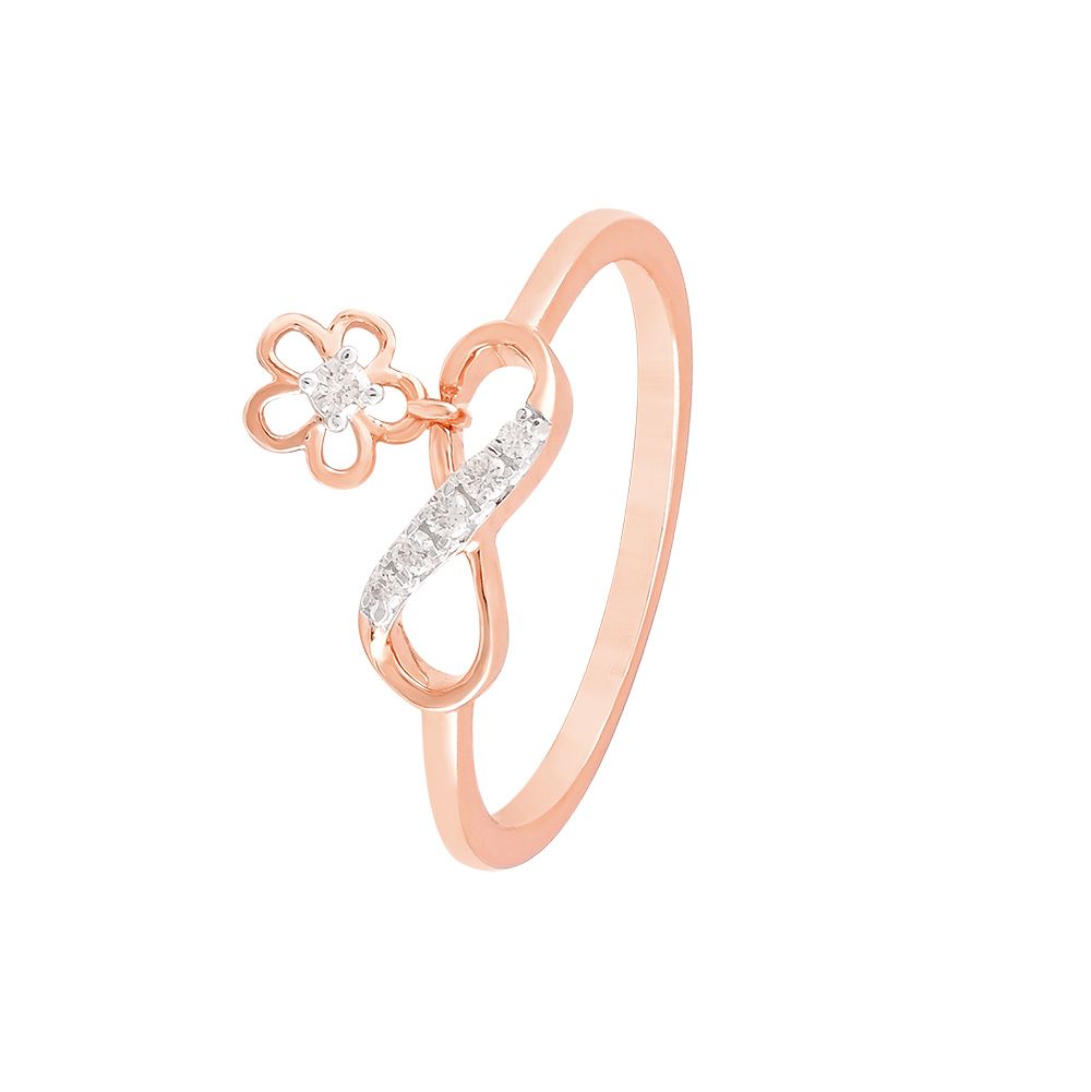 Infinity Design Floral Diamond Finger Ring-Rings-ORG24K19