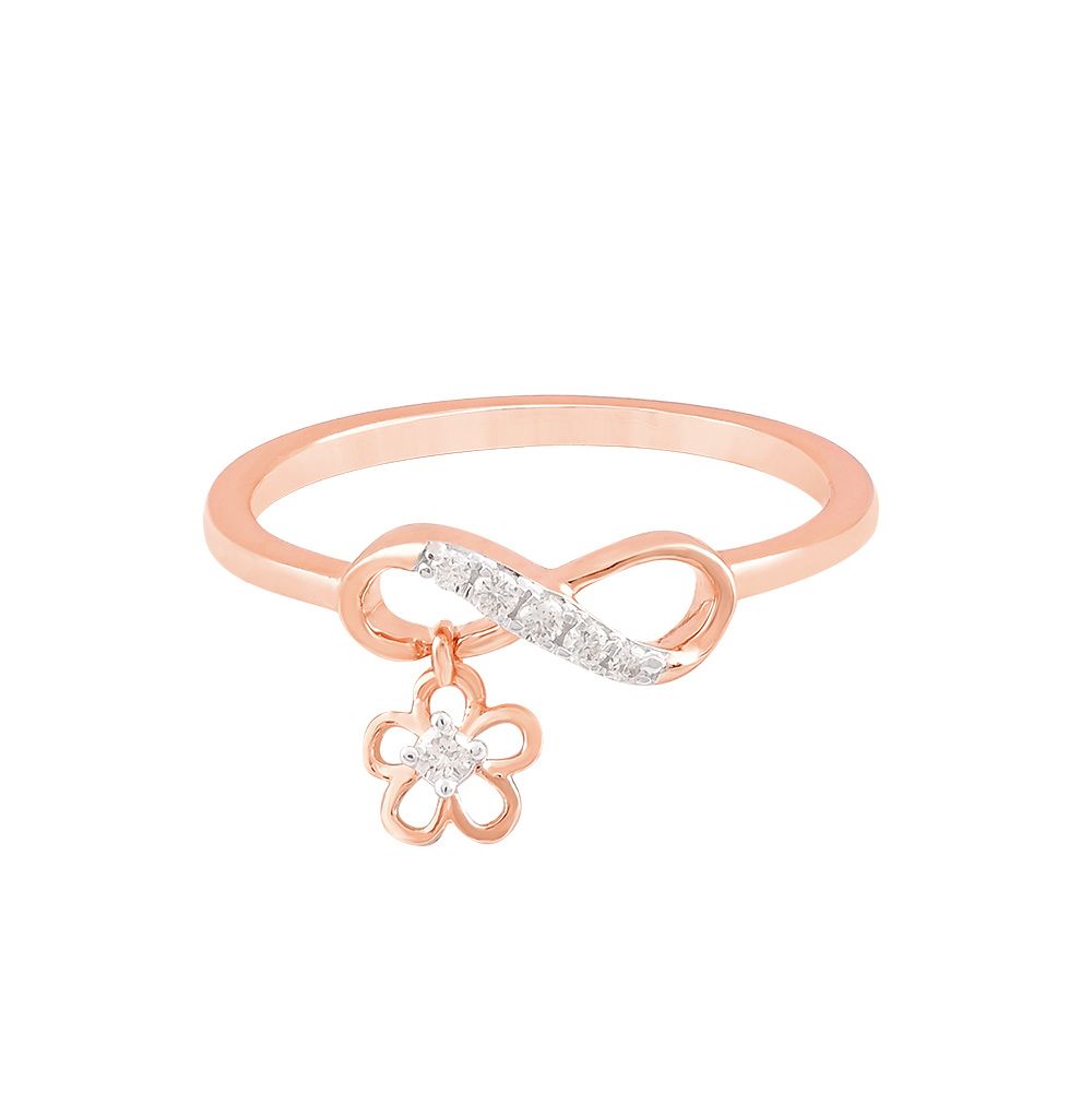 Infinity Design Floral Diamond Finger Ring-Rings-ORG24K19