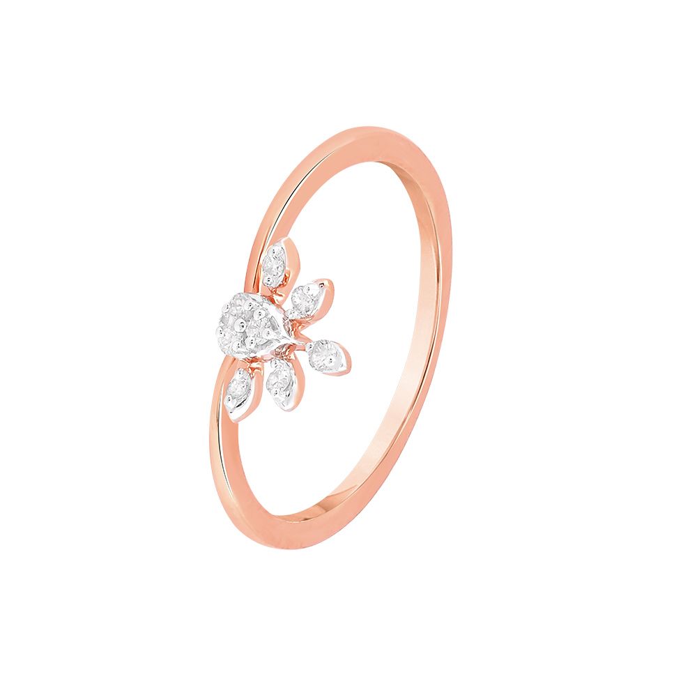 Shimmering Floral Yellow Gold Finger Ring-Rings-ORG24K20