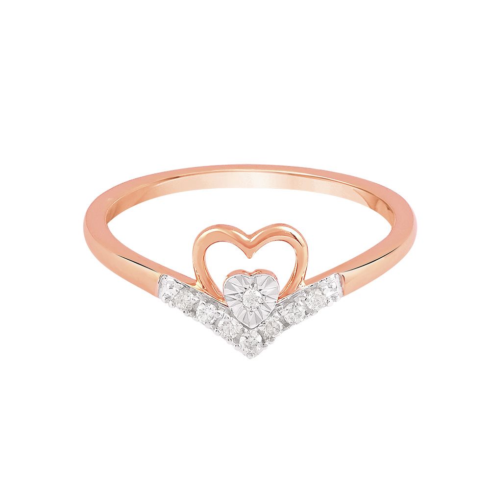 Ethereal Diamond and Rose Gold Finger Ring-Rings-ORG24K21