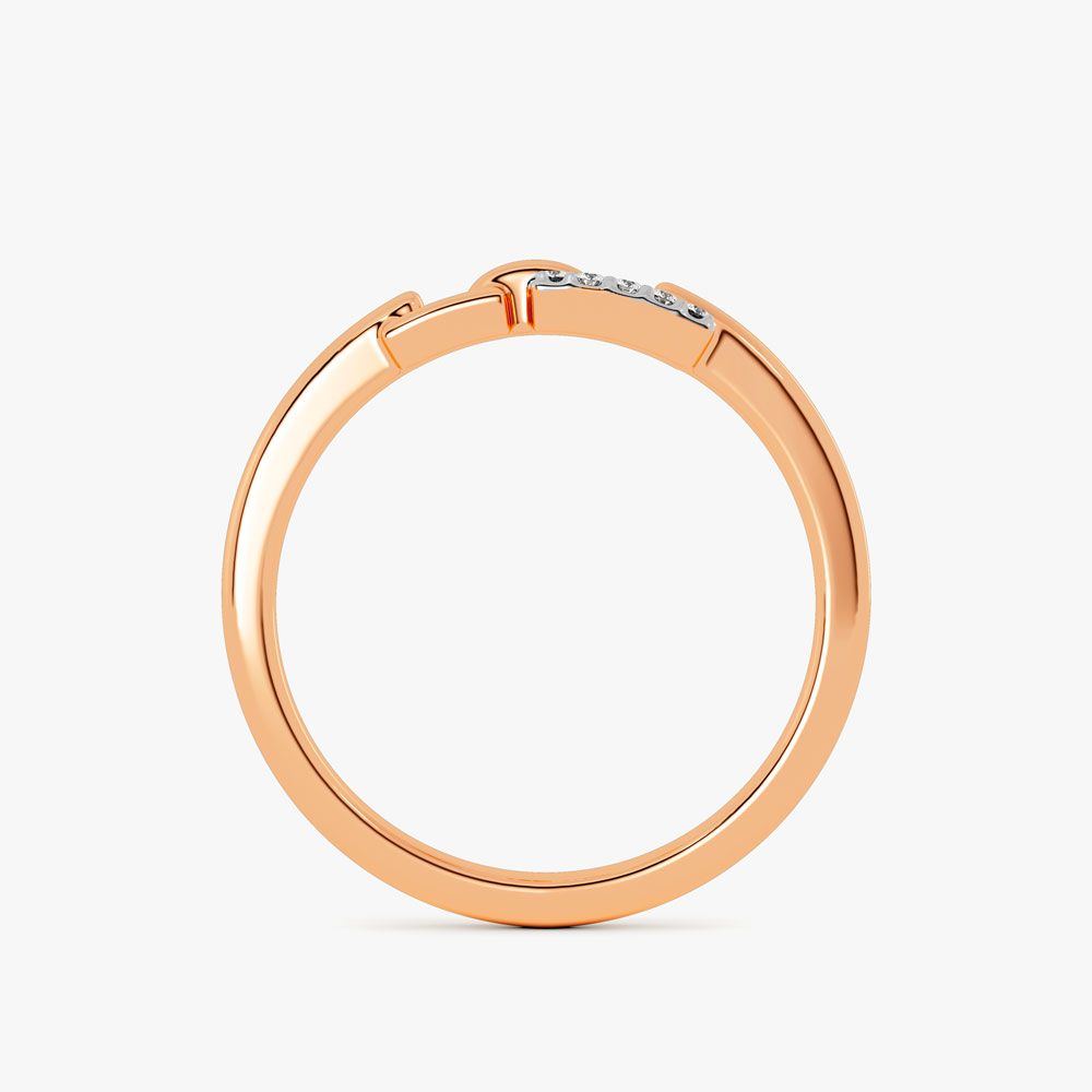 Glossy Geometric Design Rose Gold Finger Ring-Rings-ORG24K23