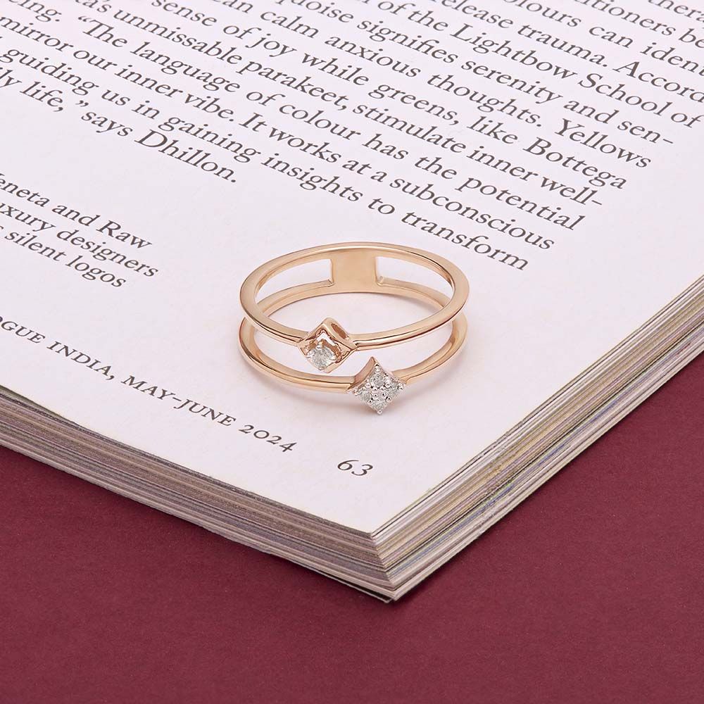 Geometric Design Diamond Finger Ring-Rings-ORG24K24