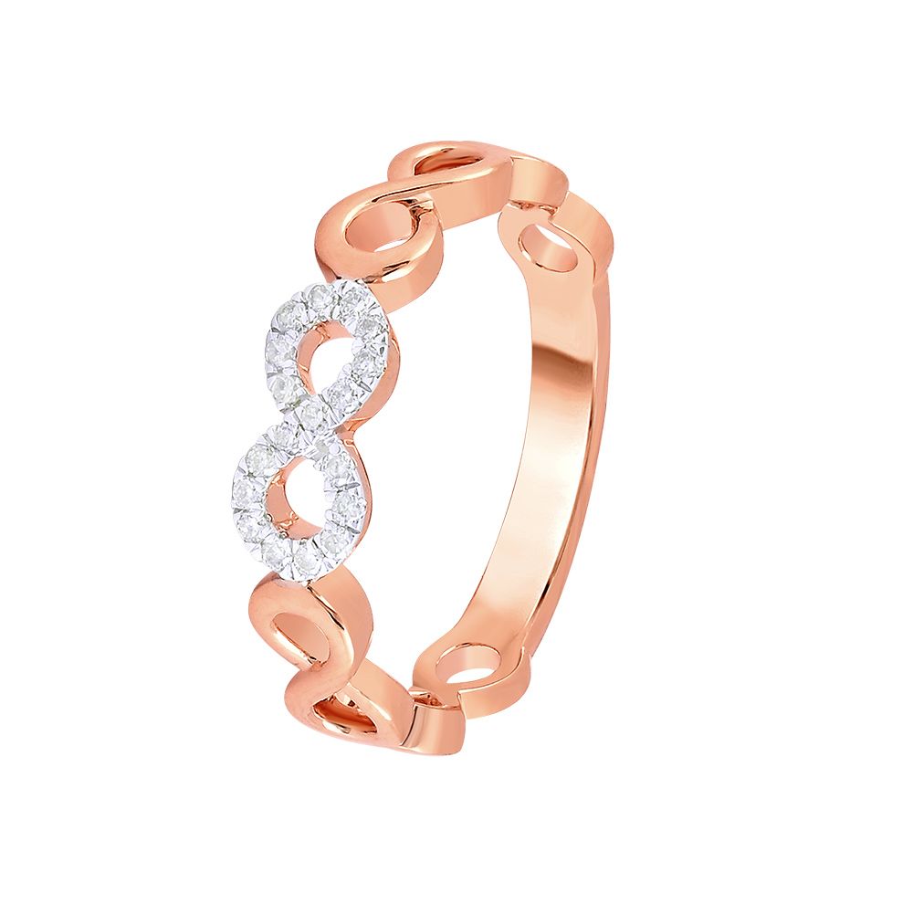 Breathtaking Infinity Design Diamond Finger Ring-Rings-ORG24K25