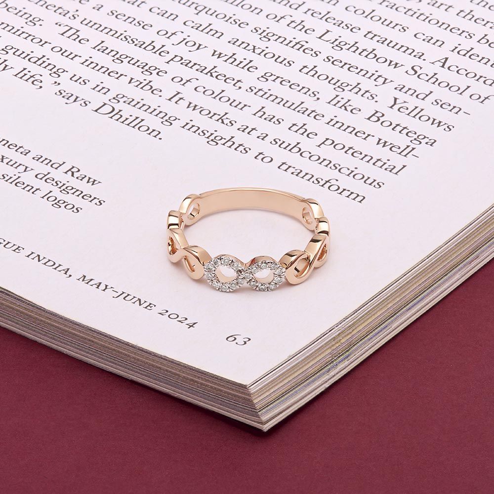 Breathtaking Infinity Design Diamond Finger Ring-Rings-ORG24K25