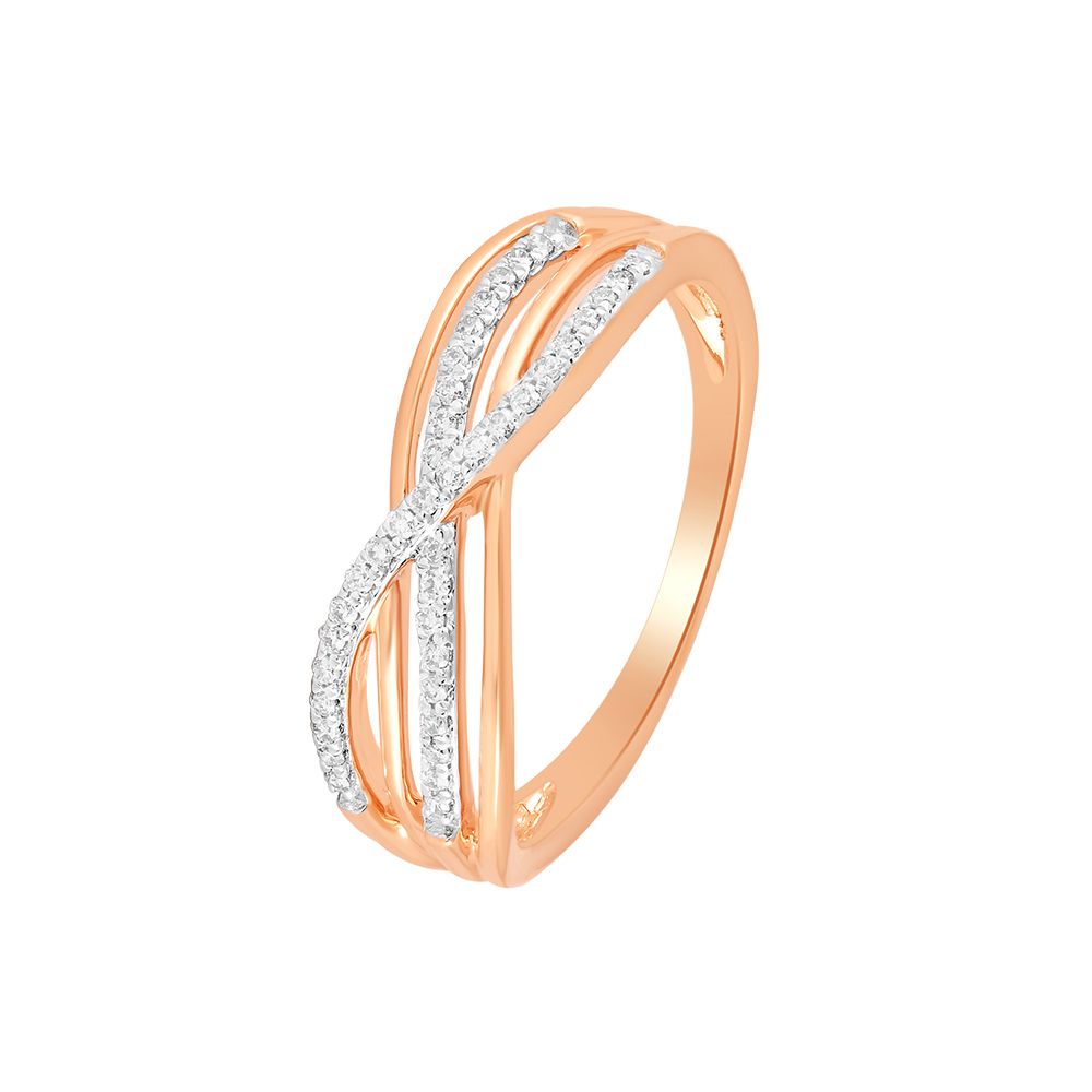 Stunning Rose Gold and Diamond Finger Ring-Rings-ORG24K27