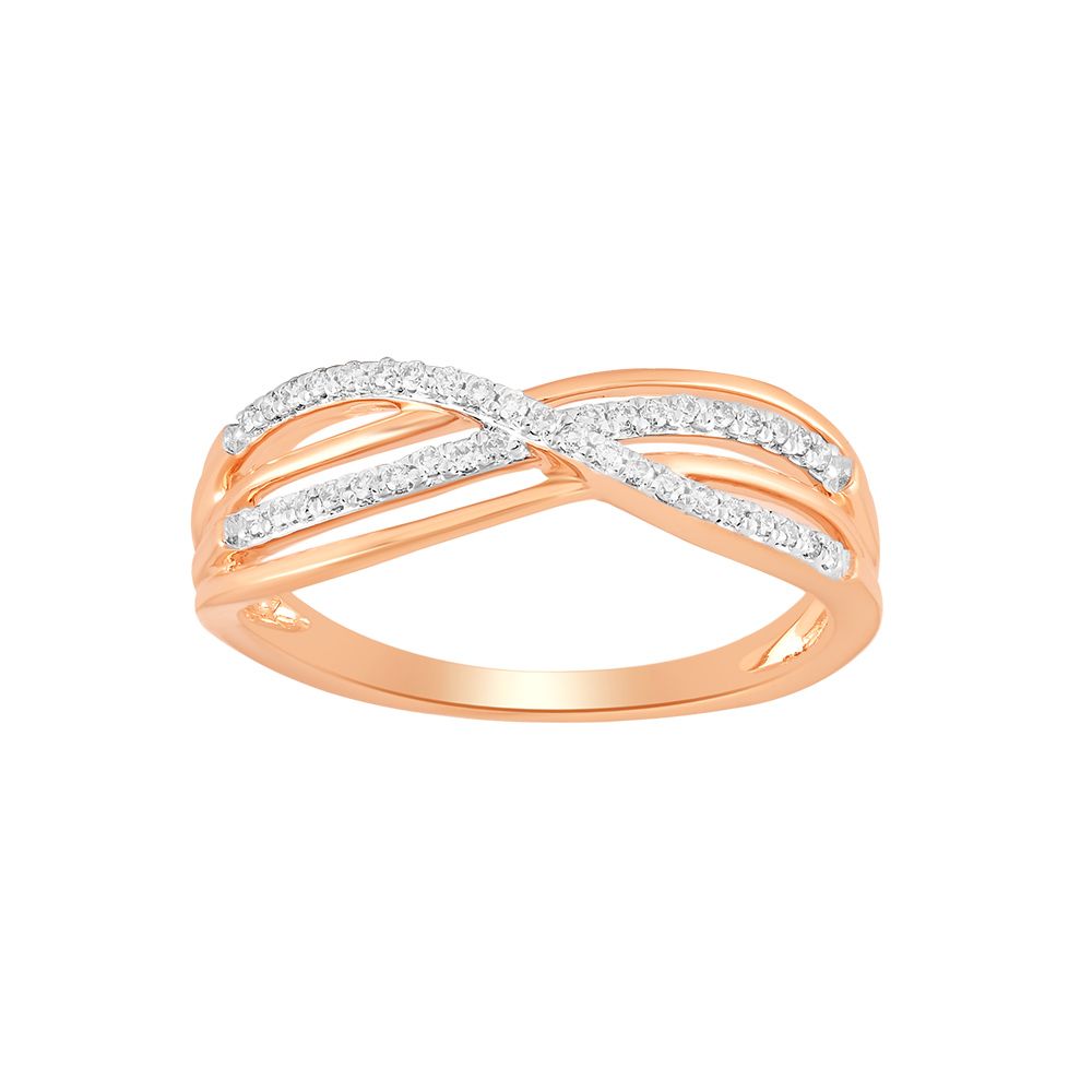 Stunning Rose Gold and Diamond Finger Ring-Rings-ORG24K27