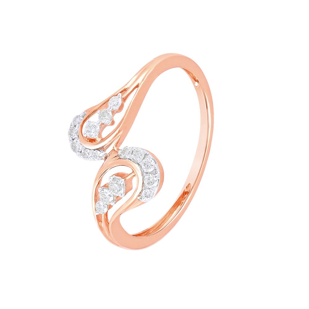Stylish Curved Diamond Finger Ring-Rings-ORG24K33