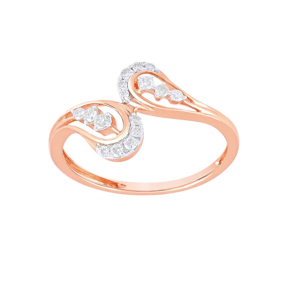 Stylish Curved Diamond Finger Ring-Rings-ORG24K33