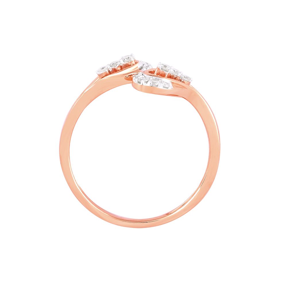 Stylish Curved Diamond Finger Ring-Rings-ORG24K33