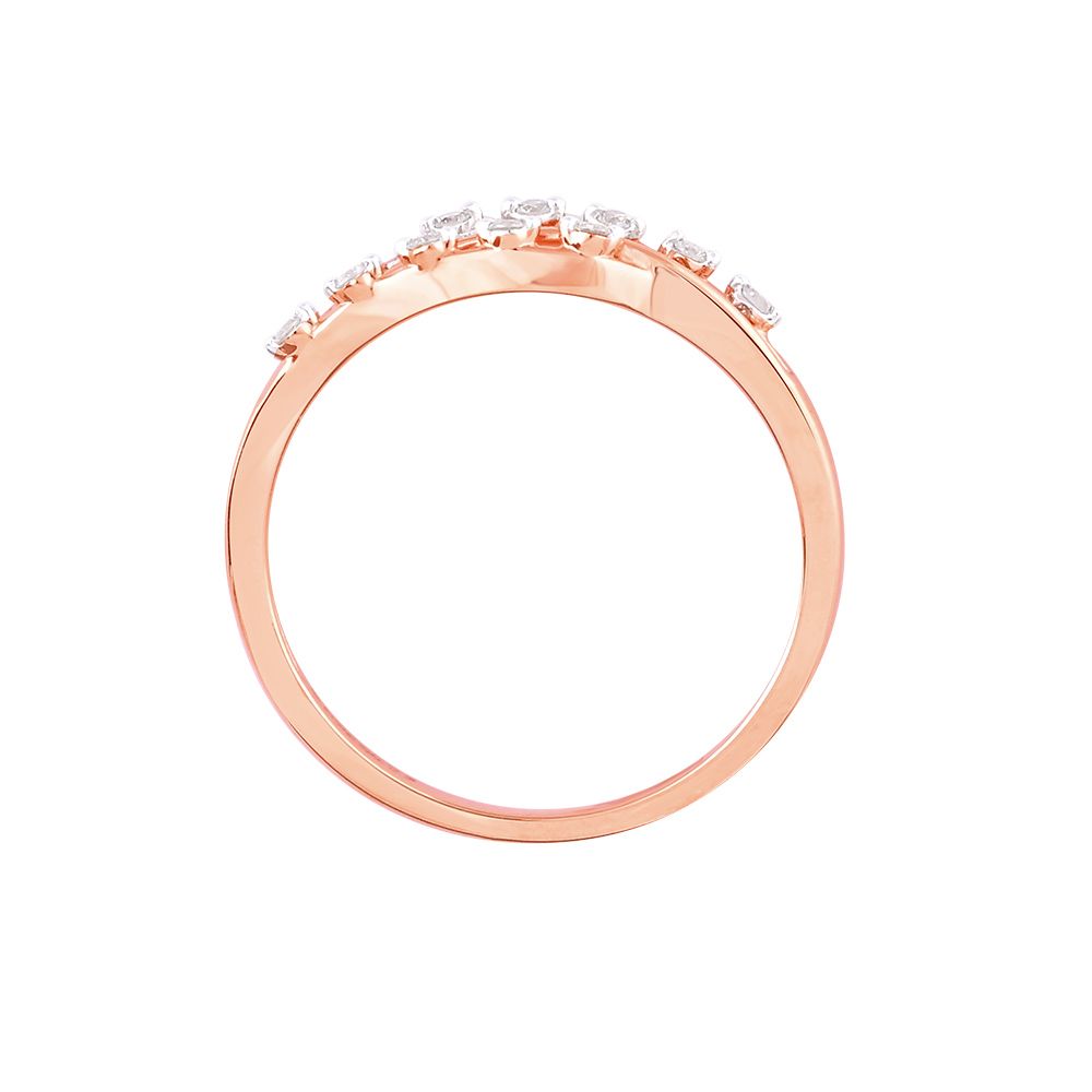 Artistic Swirl Design Diamond Finger Ring-Rings-ORG24K37