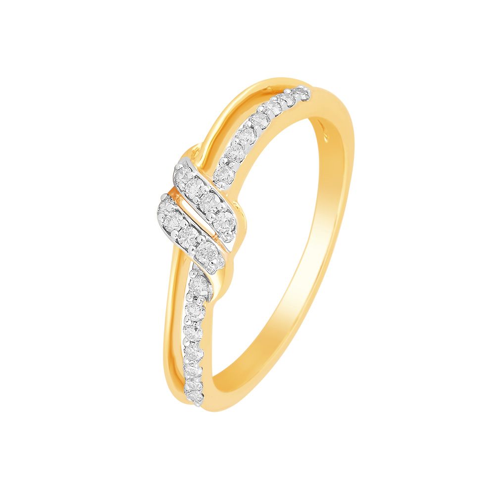 Pretty Swirl Design Yellow Gold Finger Ring-Rings-ORG24K38