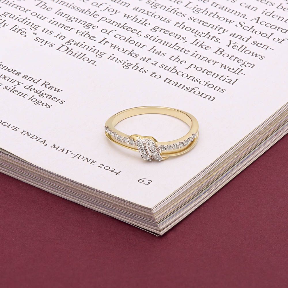 Pretty Swirl Design Yellow Gold Finger Ring-Rings-ORG24K38