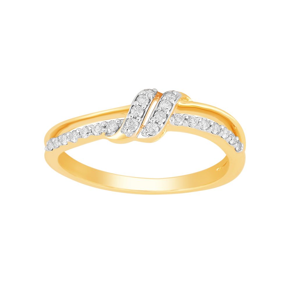 Pretty Swirl Design Yellow Gold Finger Ring-Rings-ORG24K38