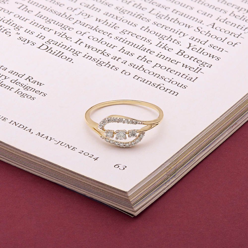 Casual 14KT Yellow Gold Finger Ring-Rings-ORG24K40