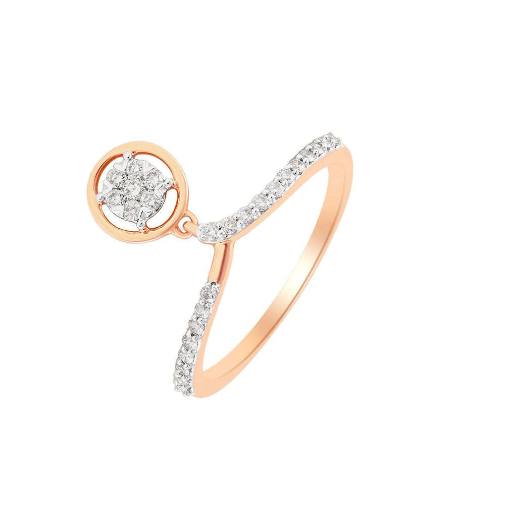 Goemetric Design Subtle Diamond Finger Ring-Rings-ORG24K41