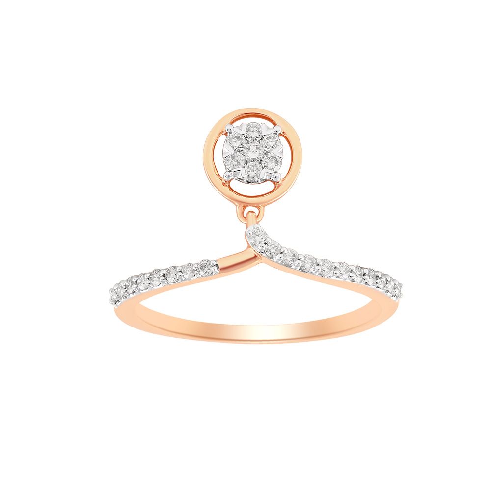 Goemetric Design Subtle Diamond Finger Ring-Rings-ORG24K41