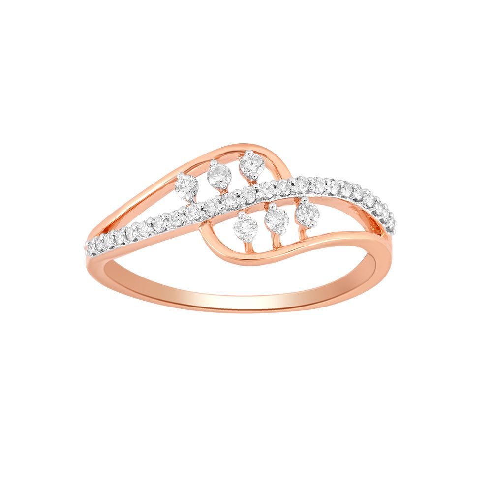 Refined Swirl Design Diamond Finger Ring-Rings-ORG24K42