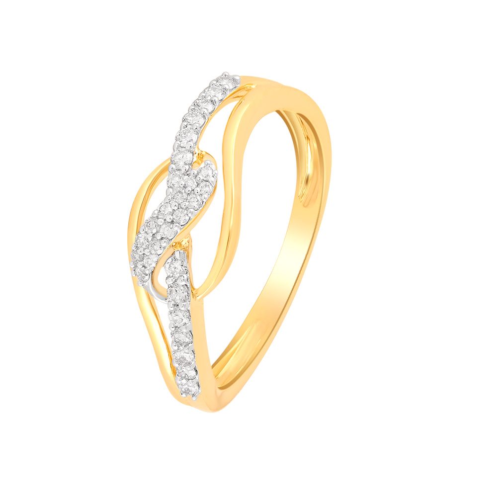 Enigmatic Swirl Design Diamond Finger Ring-Rings-ORG24K43