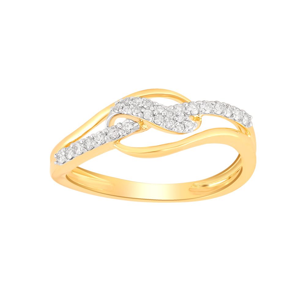 Enigmatic Swirl Design Diamond Finger Ring-Rings-ORG24K43
