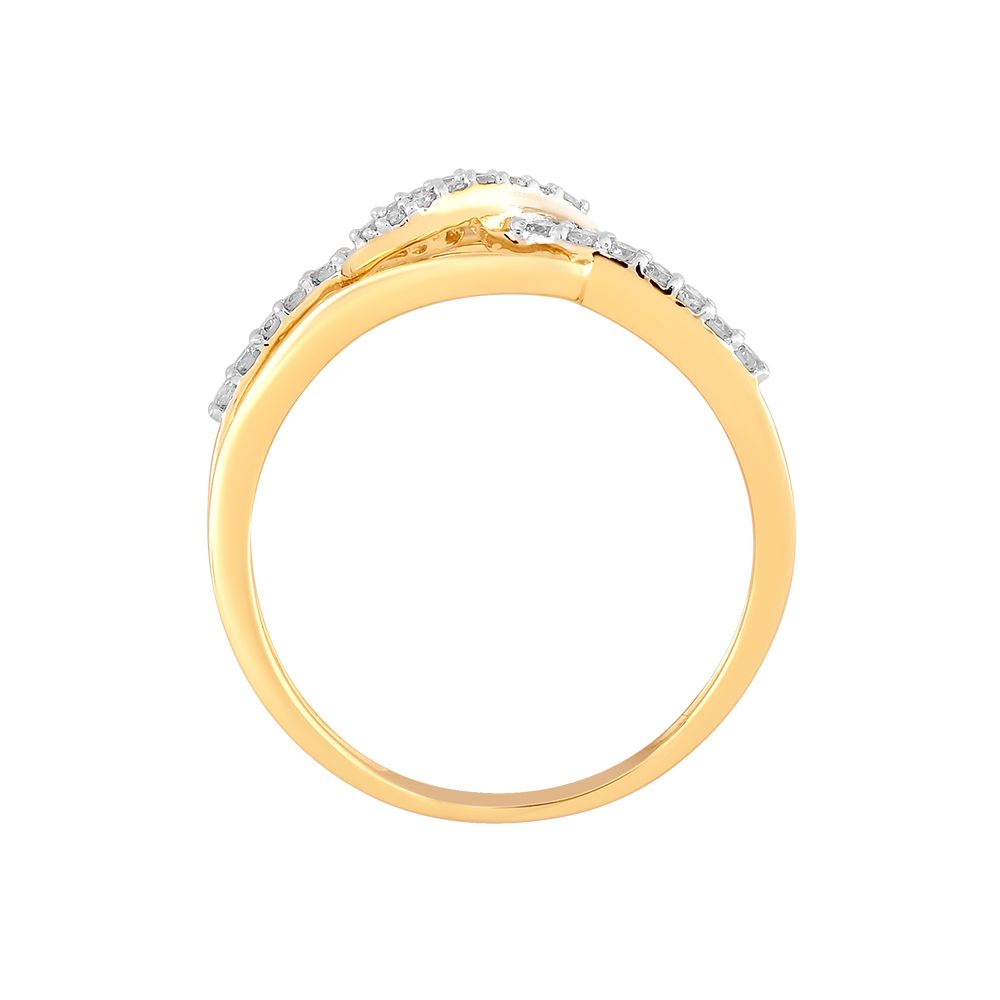 Enigmatic Swirl Design Diamond Finger Ring-Rings-ORG24K43