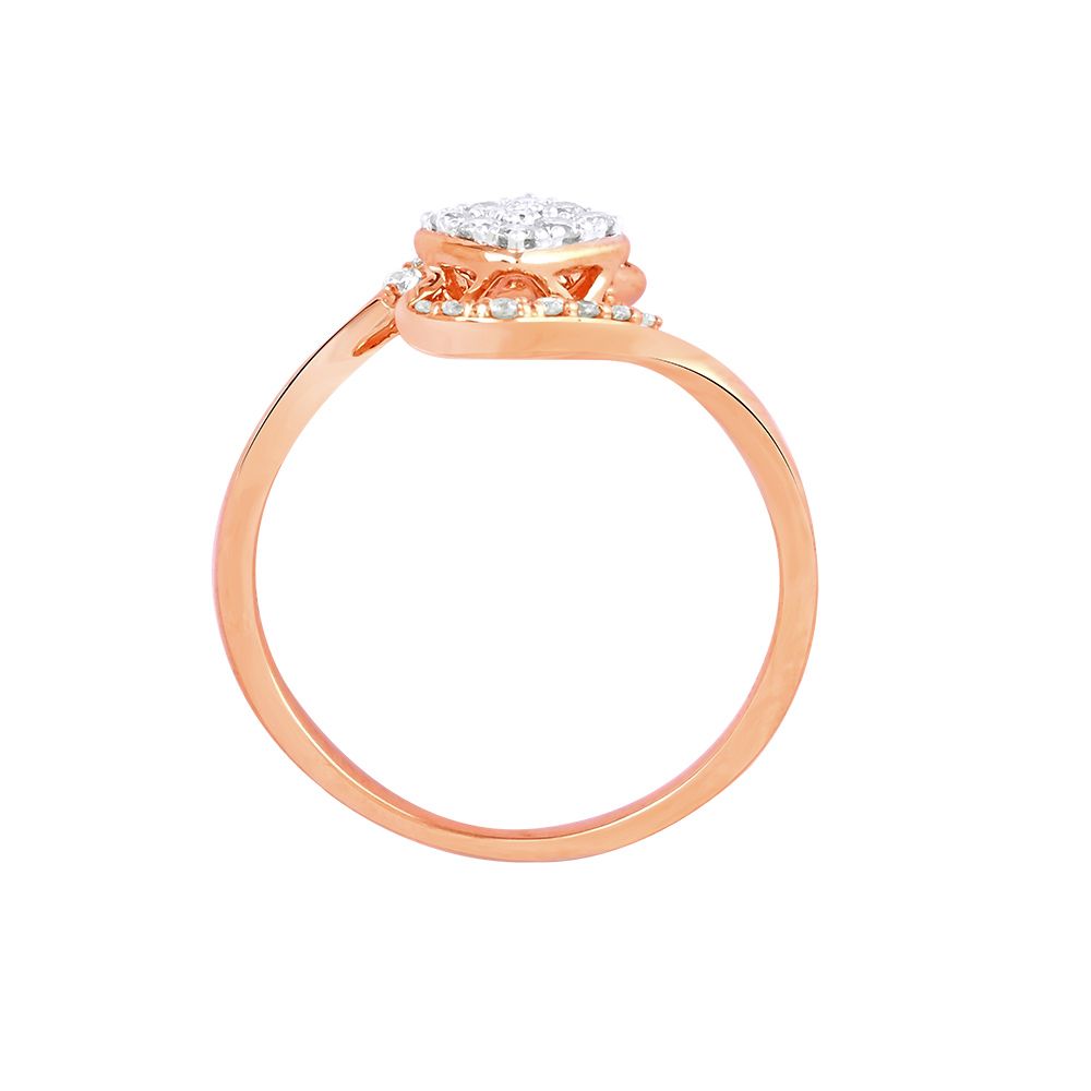Chic Diamond and Rose Gold Finger Ring-Rings-ORG24K46