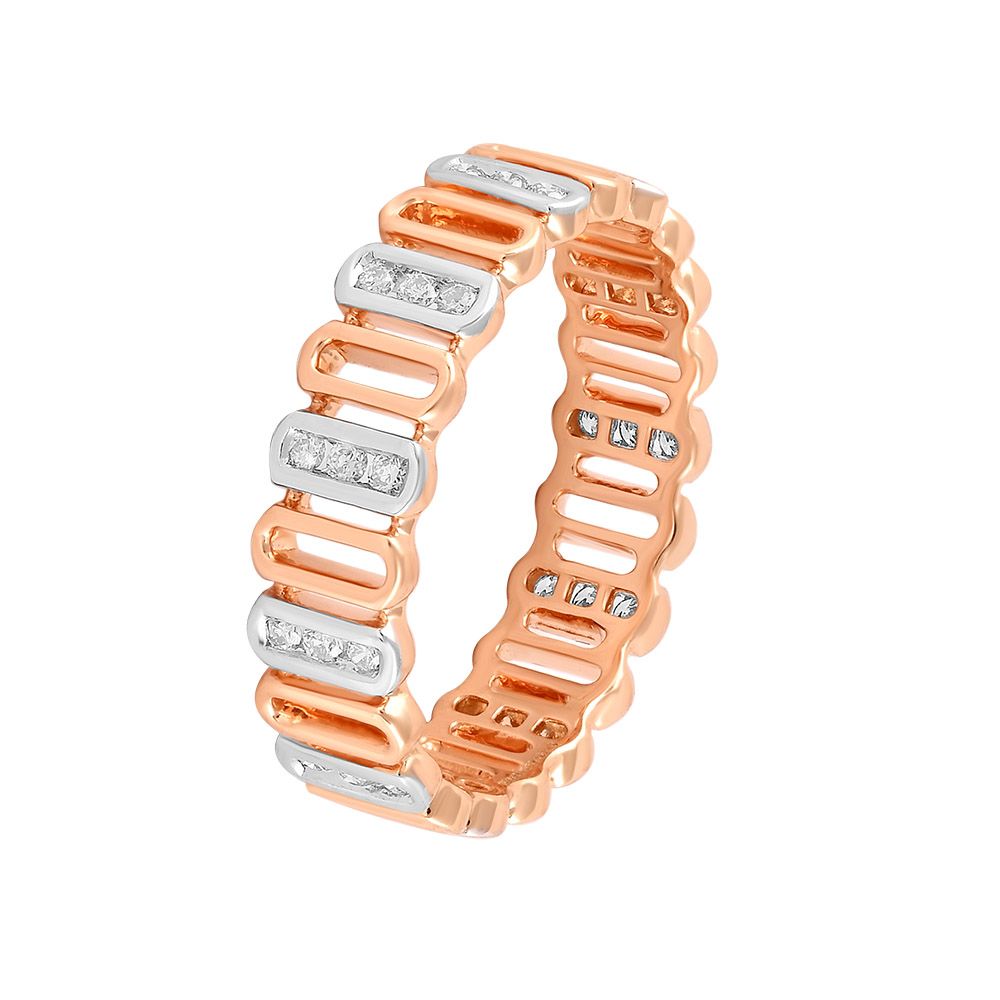 Statement Rose Gold and Diamond Finger Band-Rings-ORG24K49
