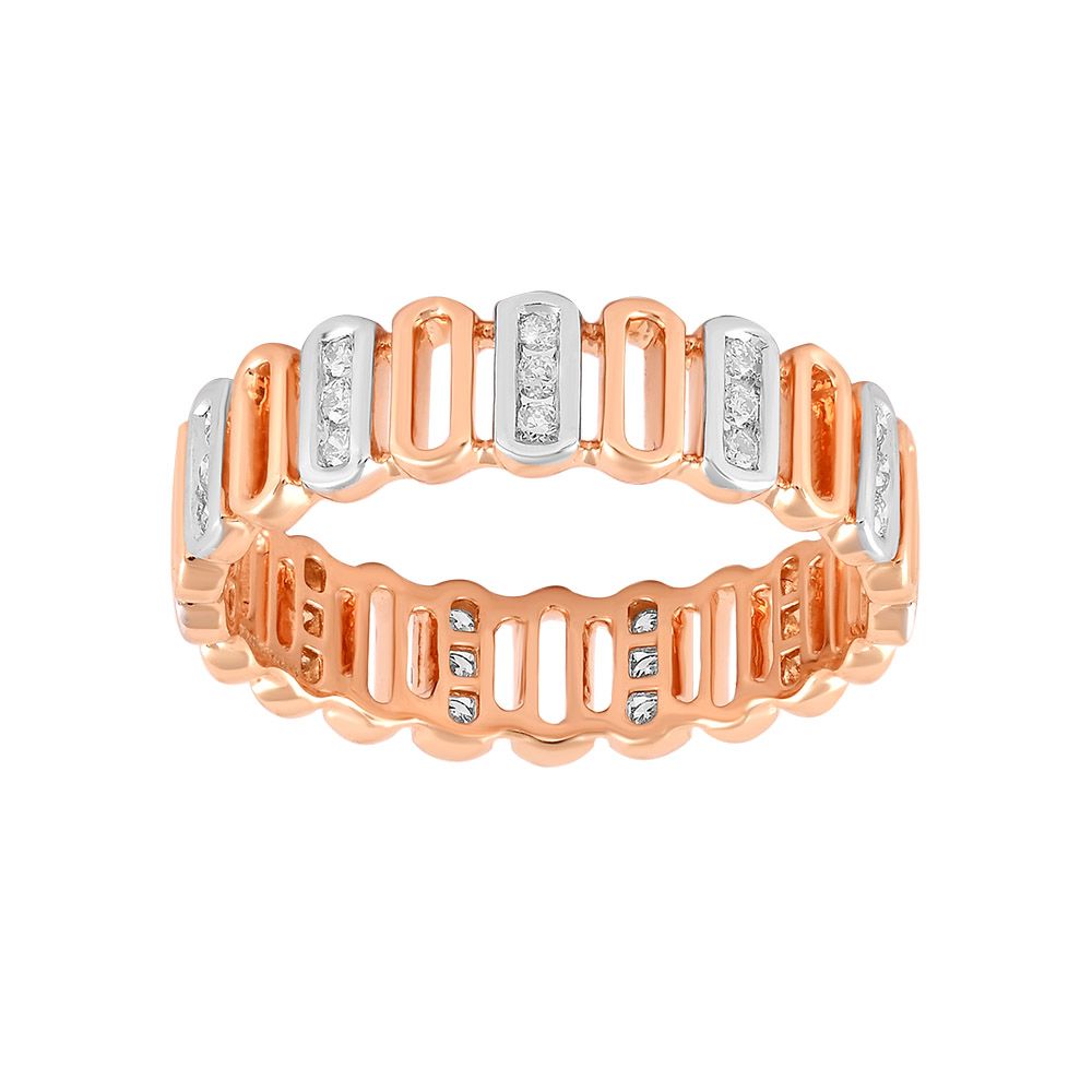 Statement Rose Gold and Diamond Finger Band-Rings-ORG24K49