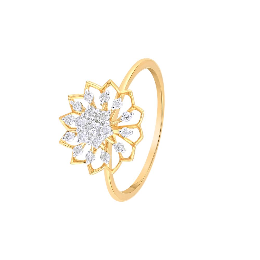 Buy Captivating Flower Design Diamond Finger Ring ORG24K50 Online