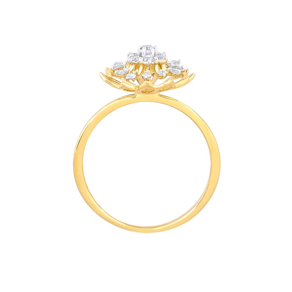 Captivating Flower Design Diamond Finger Ring-Rings-ORG24K50